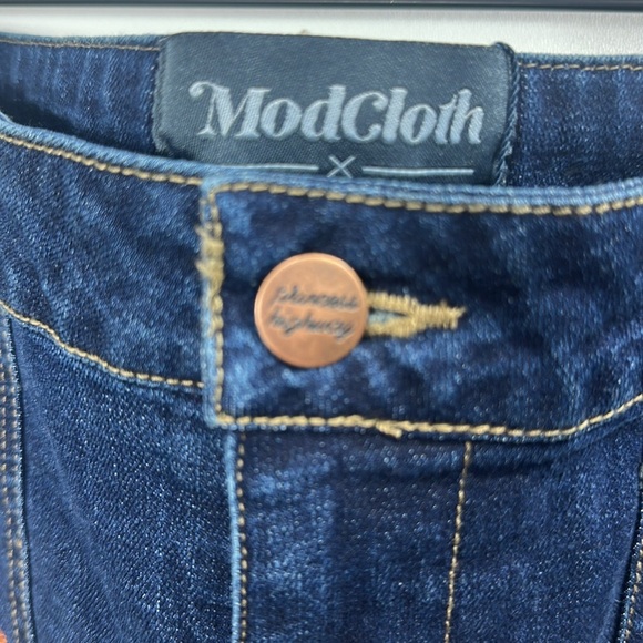 ModCloth X Princess Highway floral embroidered pockets wide leg jeans 16. NWT. - Picture 6 of 12